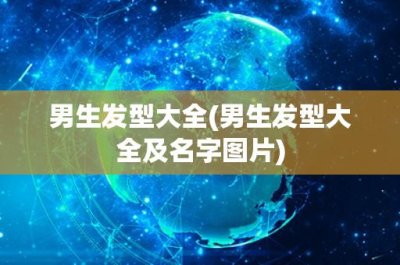 ​男生发型大全(男生发型大全及名字图片)