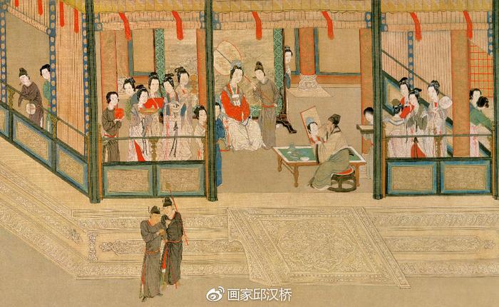 汉桥话画：明代仇英《汉宫春晓图》中国画重彩仕女第一长卷