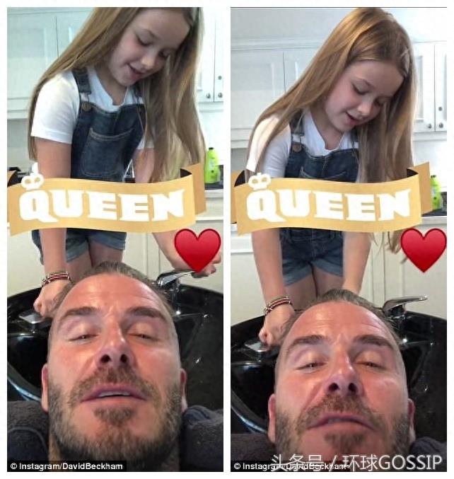 “小七”变身“美发师”,给贝克汉姆洗头、给贝嫂梳头,这家好甜