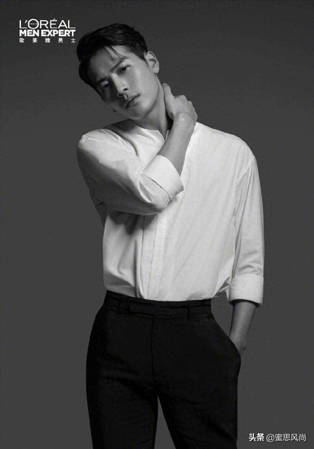 王嘉尔成为欧莱雅男士全球代言人！简洁黑白宣传大片，白衬衫黑西裤
