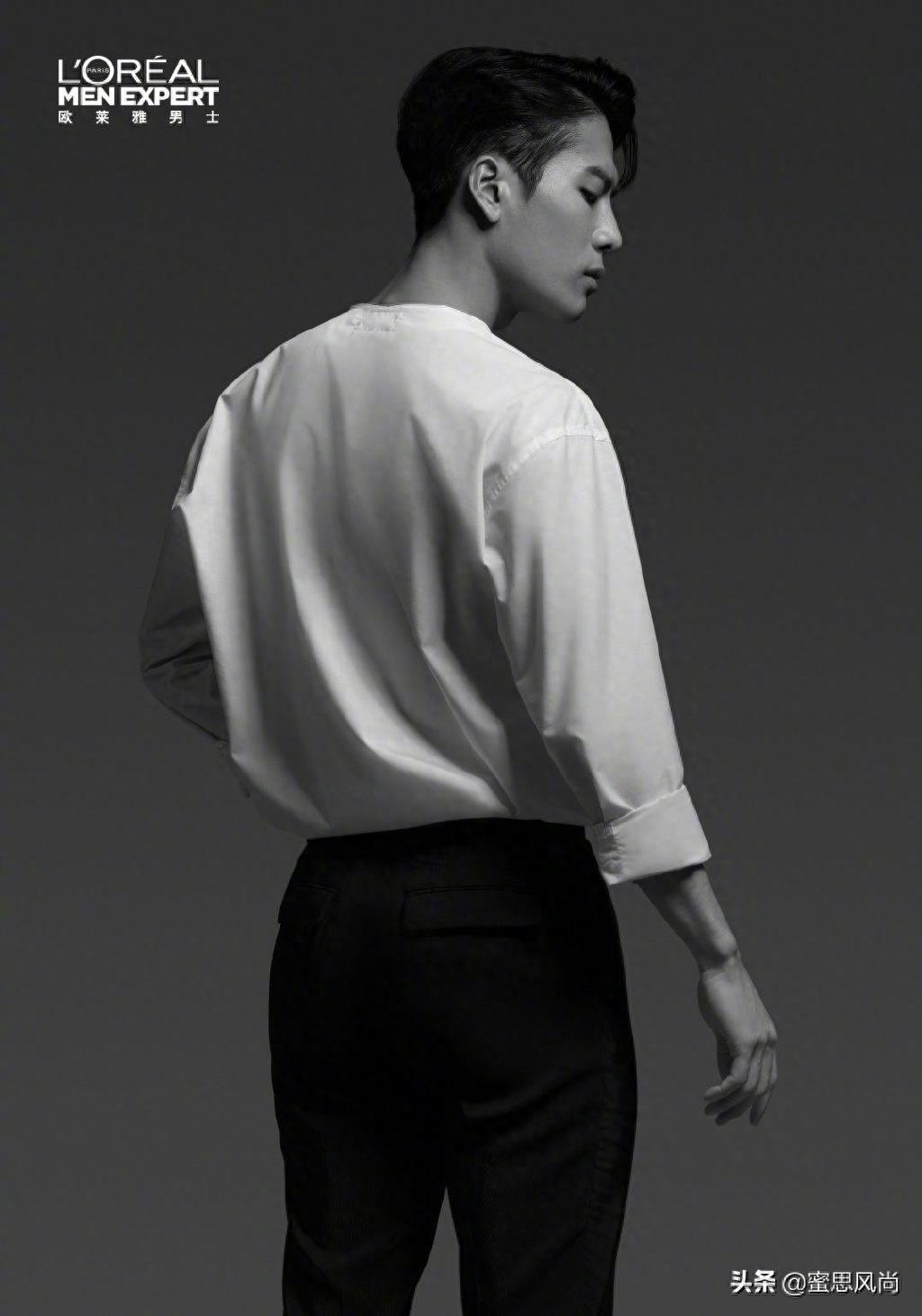 王嘉尔成为欧莱雅男士全球代言人！简洁黑白宣传大片，白衬衫黑西裤