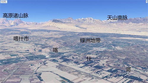 南疆六大主要城市的简易地形图,喀什,库尔勒,和田,阿拉尔等