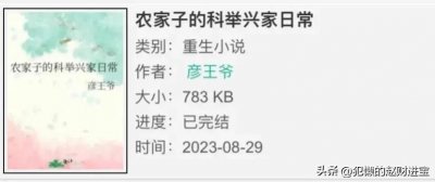 ​穿越重生科举文《农家子的科举兴家日常》