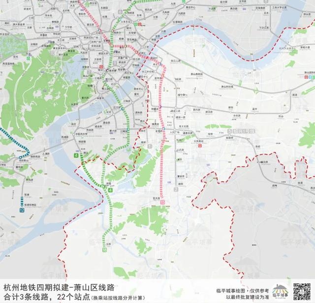 杭州地铁四期及远期规划示意图（杭州地铁四期各区规模曝光）(19)