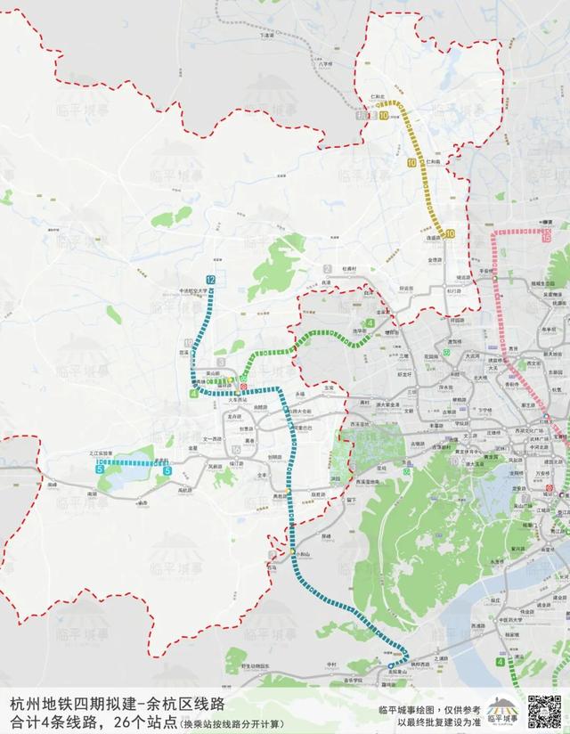 杭州地铁四期及远期规划示意图（杭州地铁四期各区规模曝光）(25)
