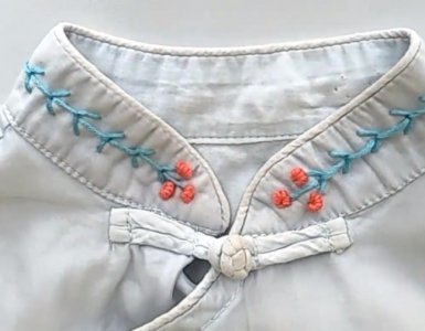 ​针线活妙招-学习简单的手工刺绣，来给衣服缝制时尚好看的小花边